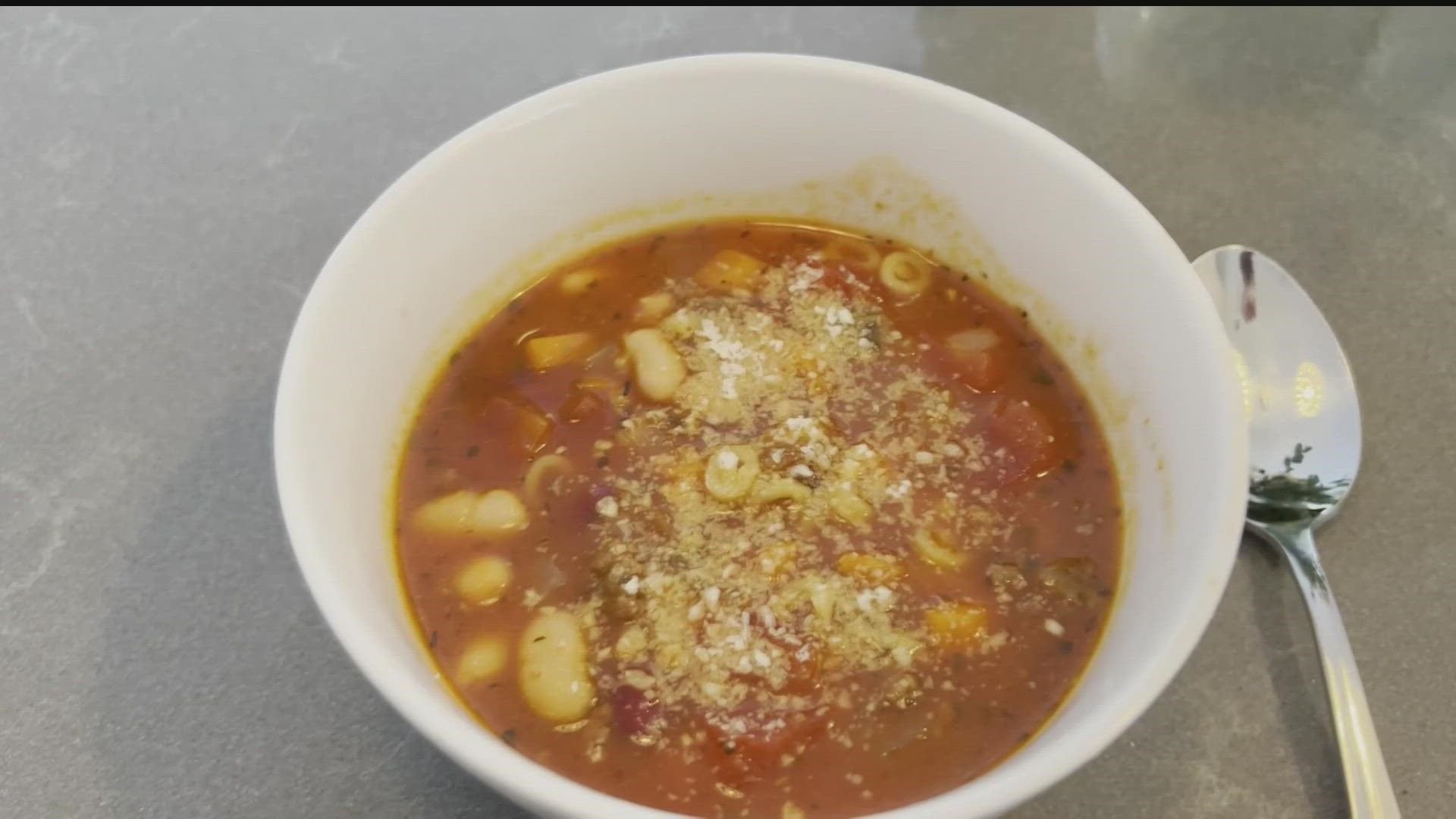With a big weekend cooldown ahead, Rena's awesome Pasta E Fagioli soup could be your secret warmup weapon. It's hearty and oh-so-good.