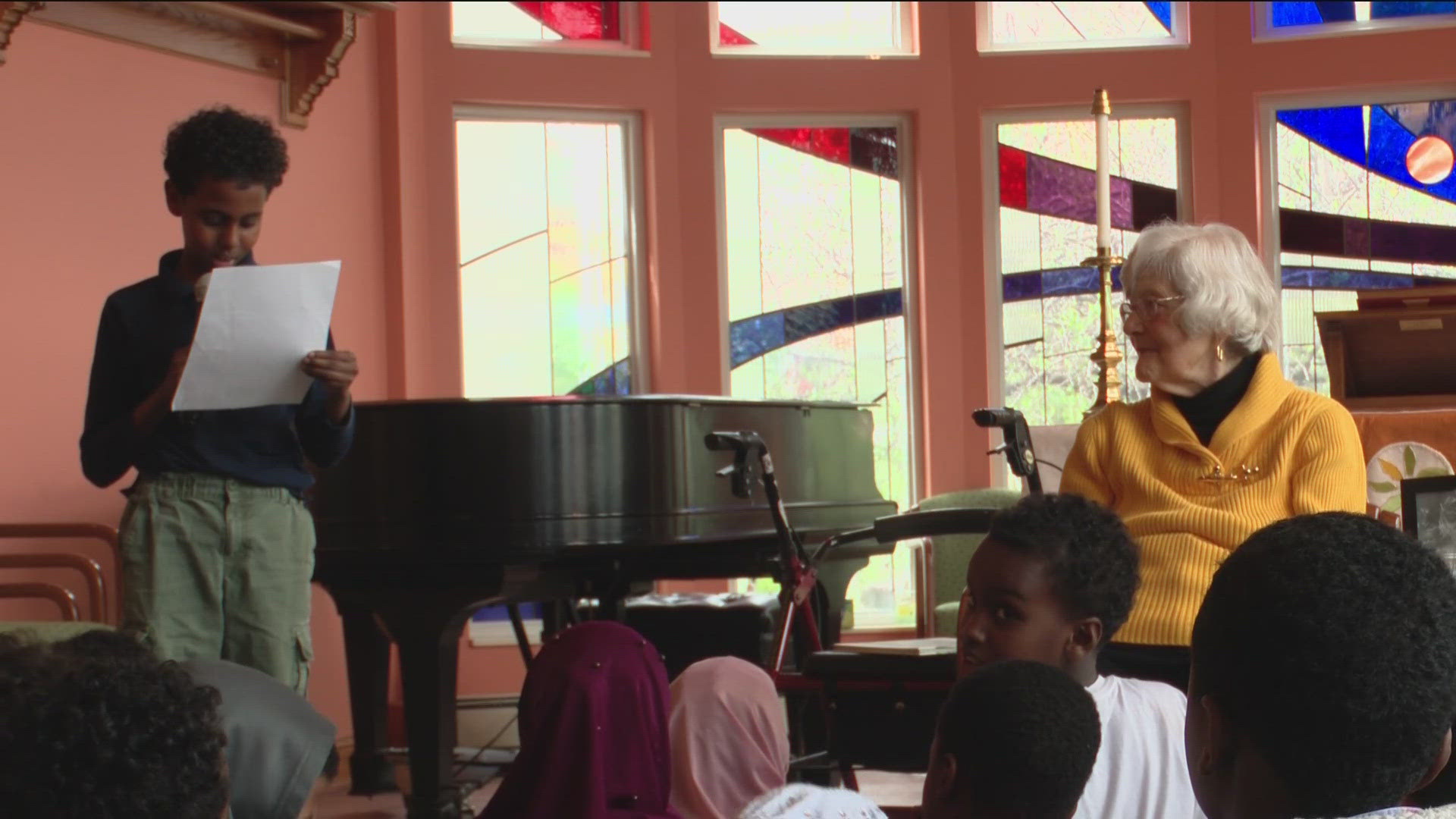 Students at the Minnesota Math and Science Academy met their pen pals after a year of writing letters to seniors.