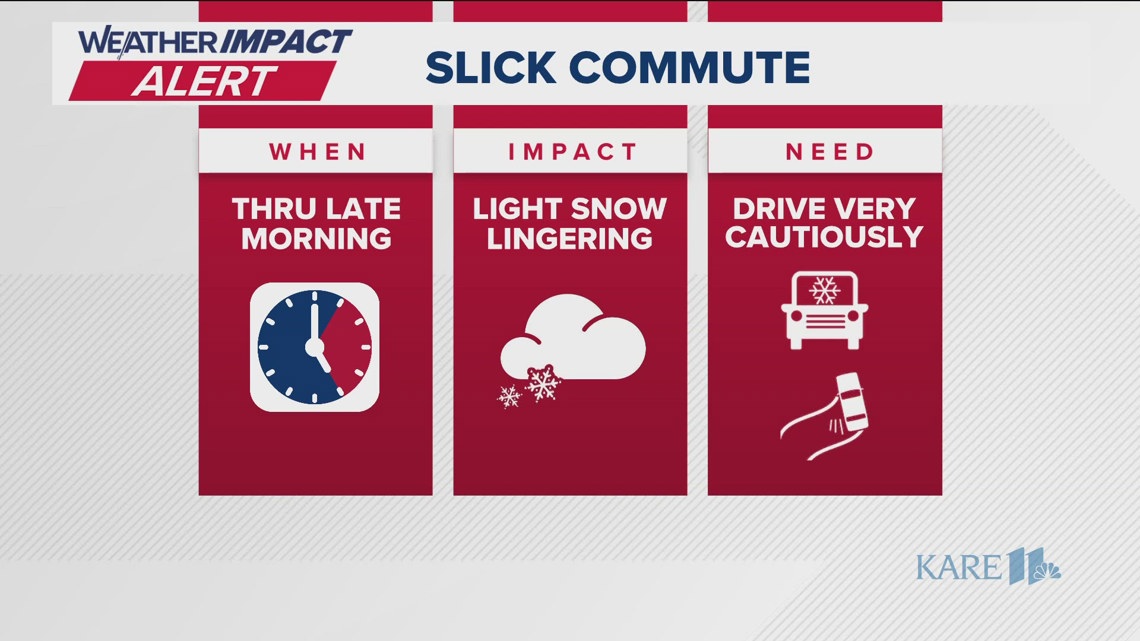 Weather Impact Alert for Wednesday morning commute