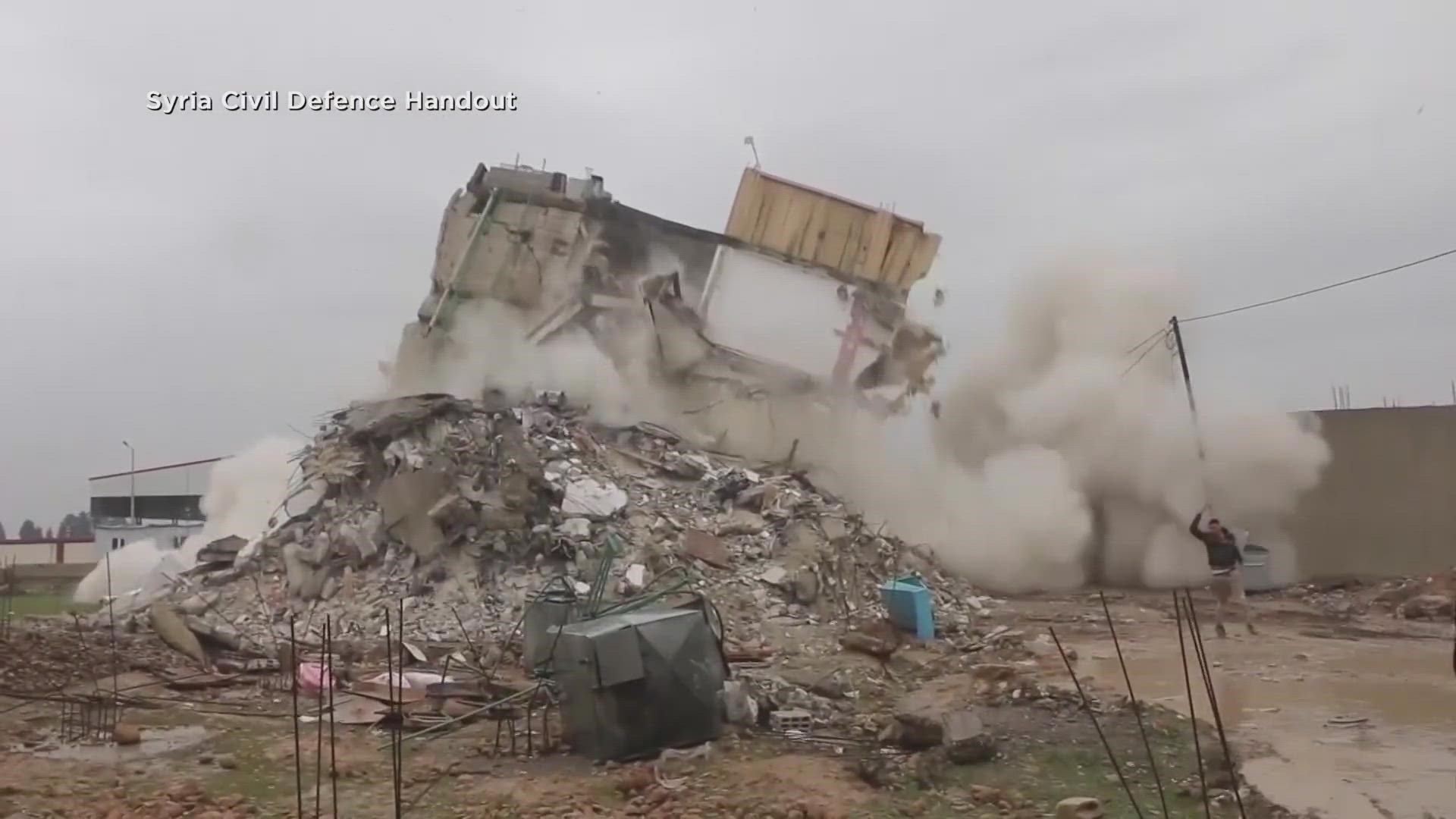 A baby has been found alive, as well four members of the same family, found buried in the rubble.