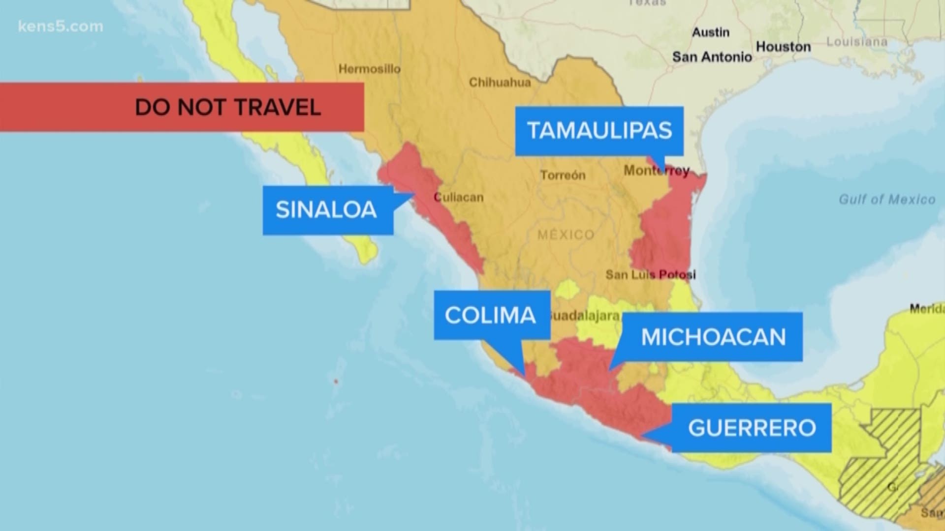 US updates travel advisory for Mexico