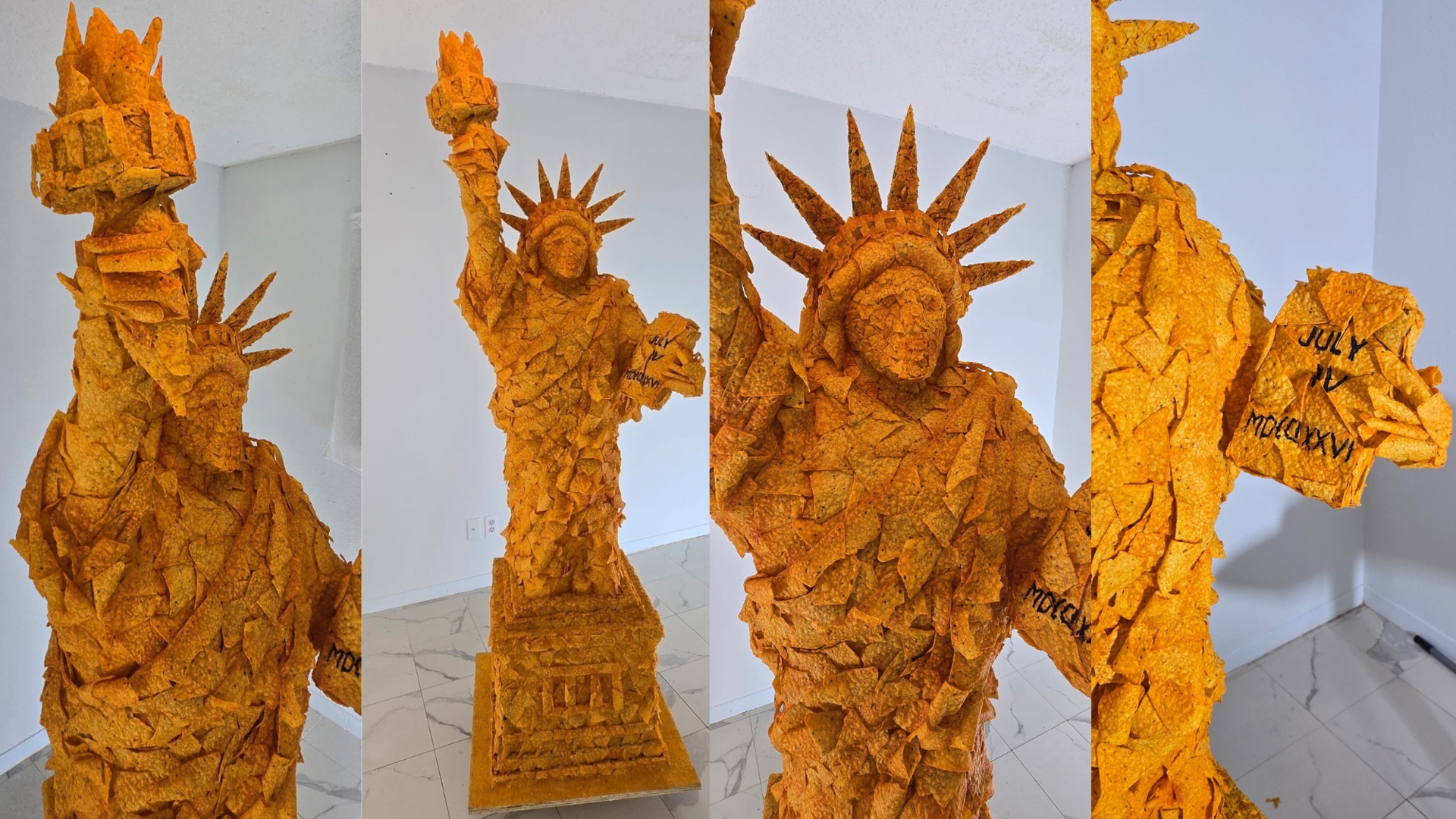 Nacho average Statue of Liberty: Texas artist builds her out of Doritos for chance to win $250k
