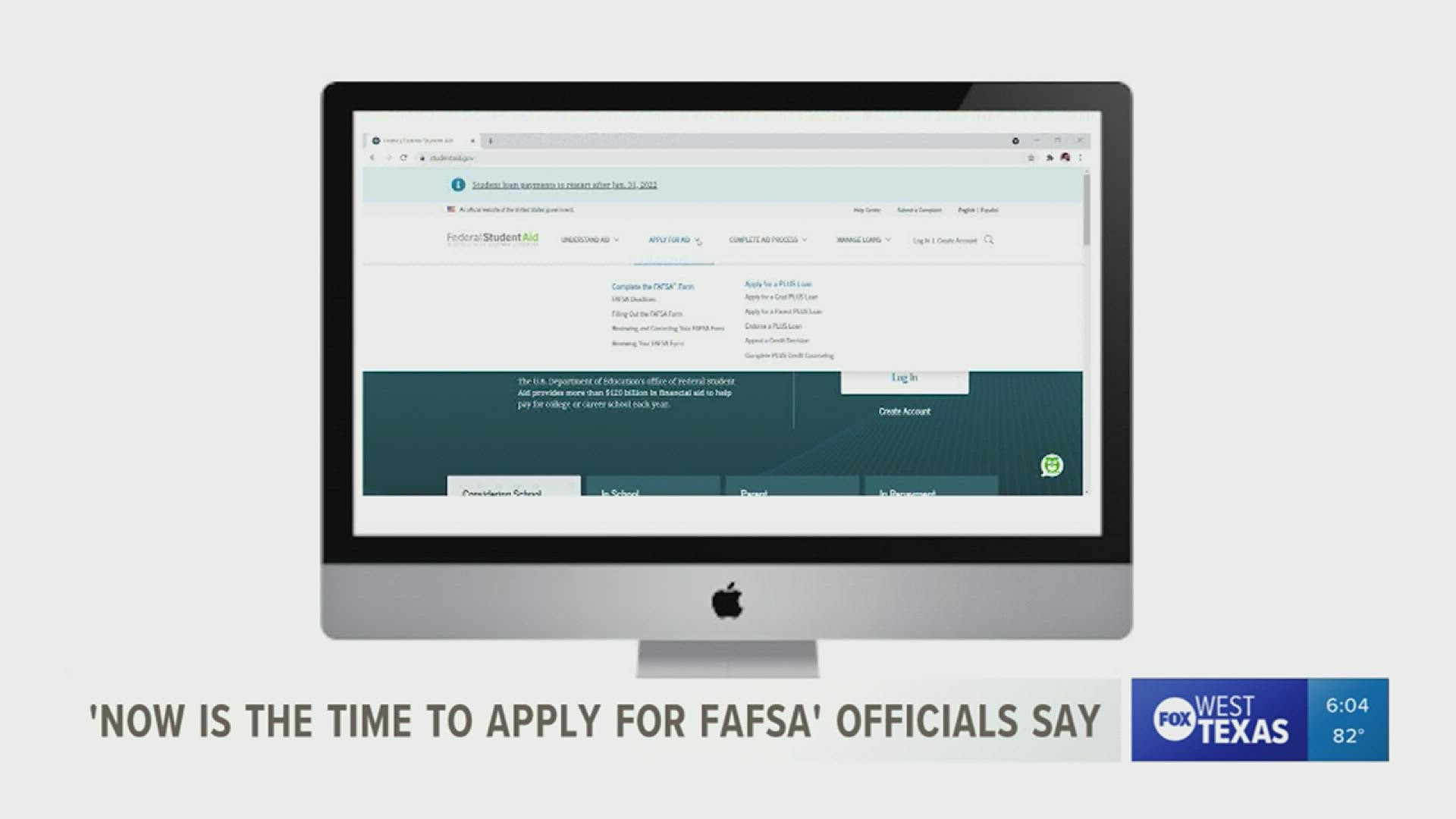 Oct. 1 was the first day to complete federal student aid applications nationwide.
