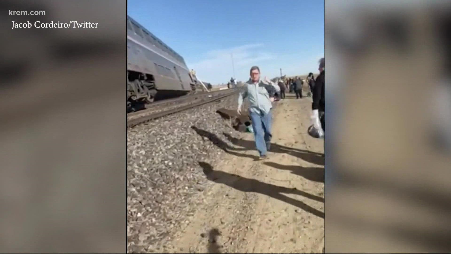The train bound for Seattle derailed outside of Chester, Montana, according to Liberty County SO 911.