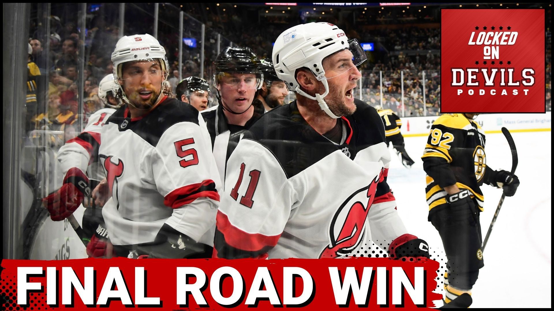 The New Jersey Devils defeated the Boston Bruins 5-4 in overtime at TD Garden, snapping their three-game losing streak.
