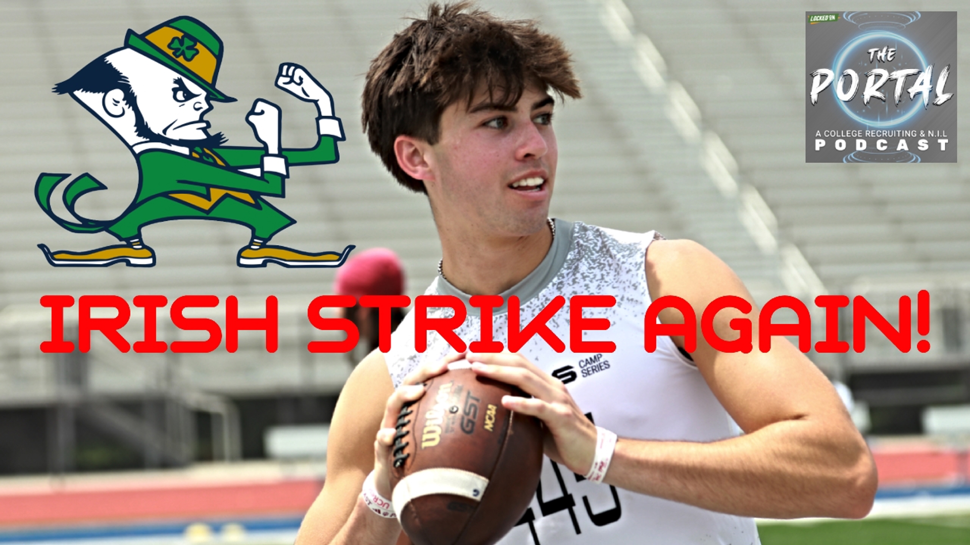 Notre Dame adds quarterback recruit Teddy Jarrard. He's one of the top overall class of 2027 football recruits.
