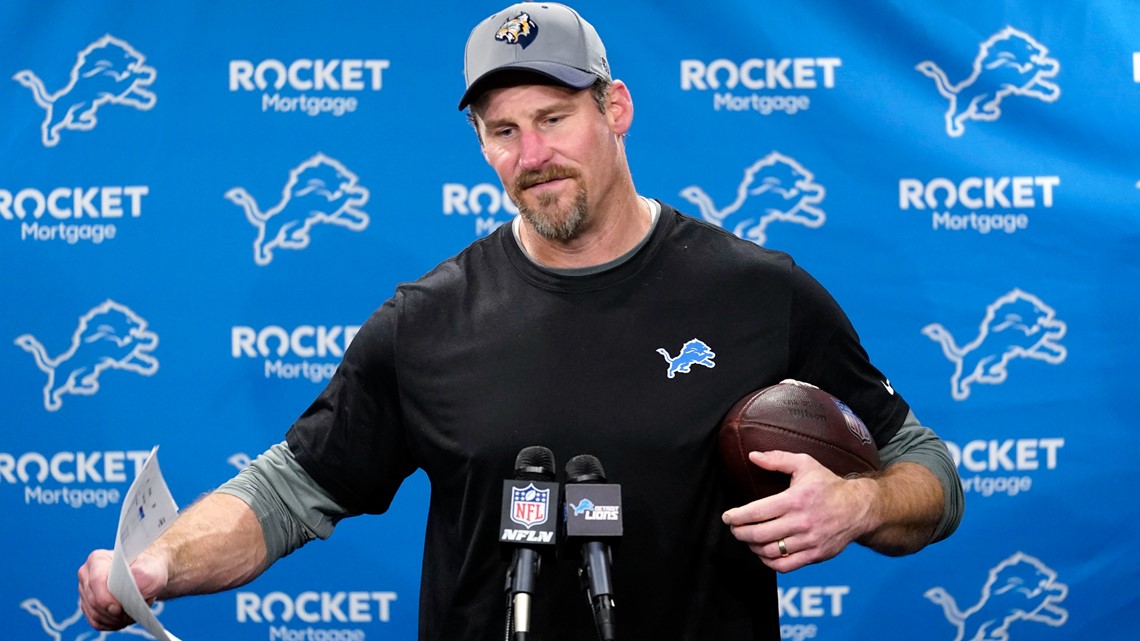 Dan Campbell, Jared Goff dedicate first Detroit Lions win to