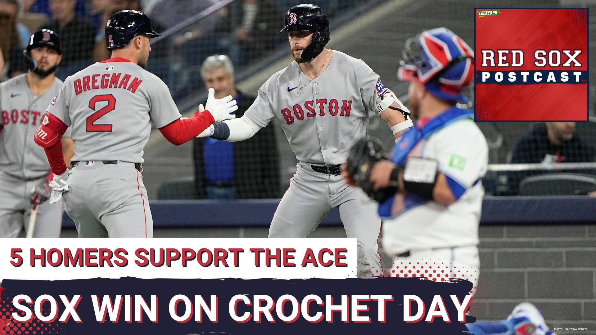 The Red Sox hit 5 Home Runs in Tuesday night's blowout win over the Toronto Blue Jays. Garrett Crochet notched the win for the Red Sox.