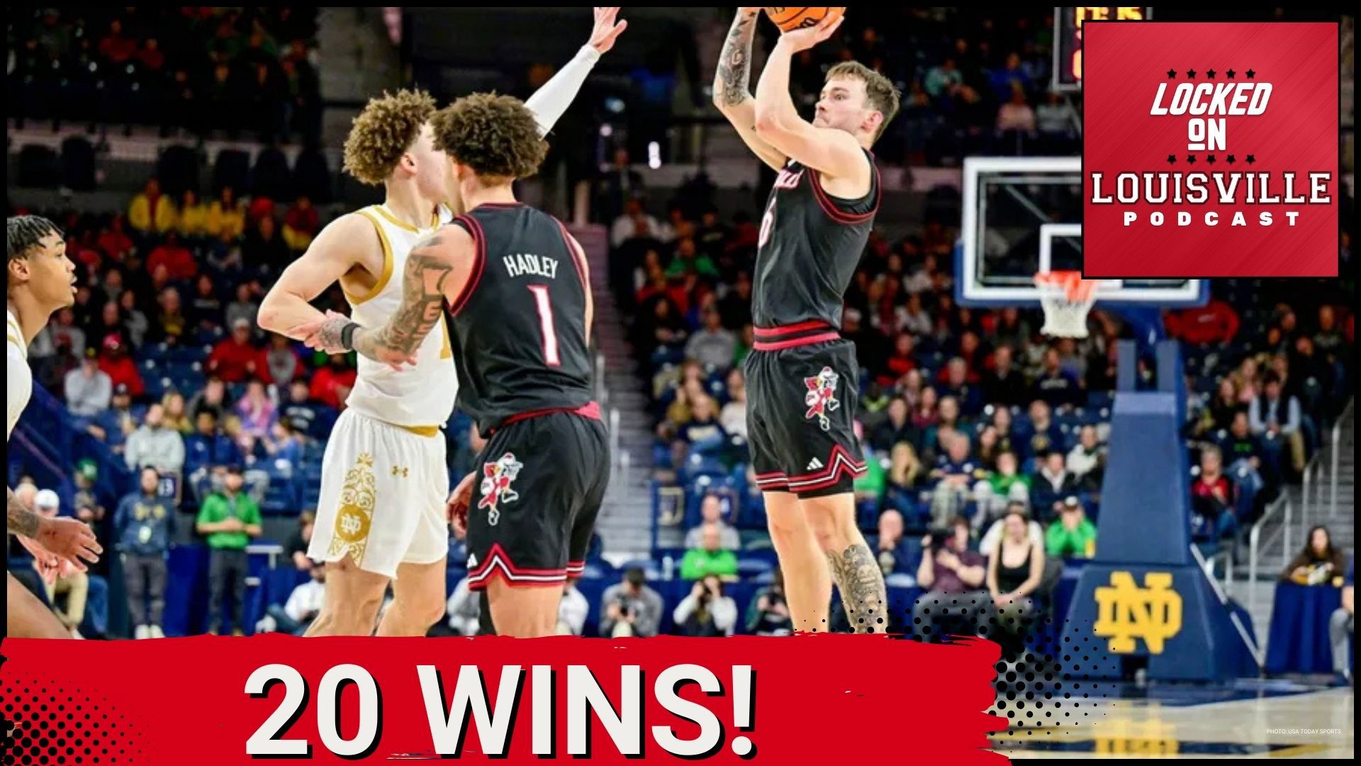 Louisville dominates Notre Dame 75-60, extending their winning streak to four. The Cardinals clinch a bye in the ACC tournament, marking their 54th 20-win season!