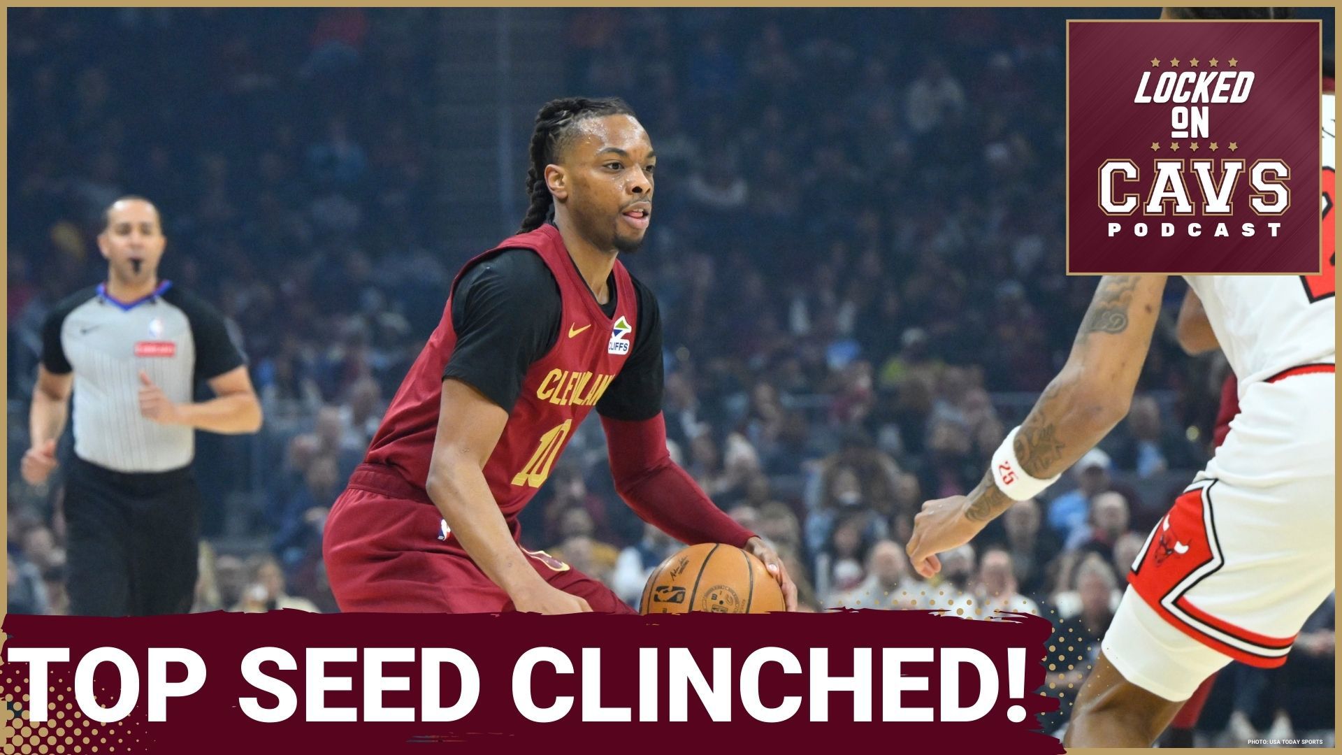 The Cavs clinch the #1 seed in the East with a win over Chicago. Darius Garland shines with 28 points. Donovan Mitchell's ankle injury update provides optimism.