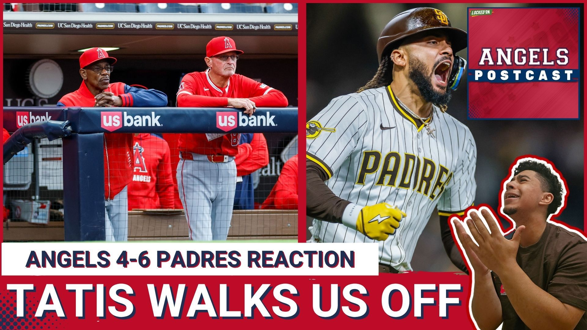 The Los Angeles Angels lost a heartbreaker, as a stellar Jose Soriano start and go-ahead 2-run shot from Matthew Lugo in the 7th were wasted by errors and Tatis' HR