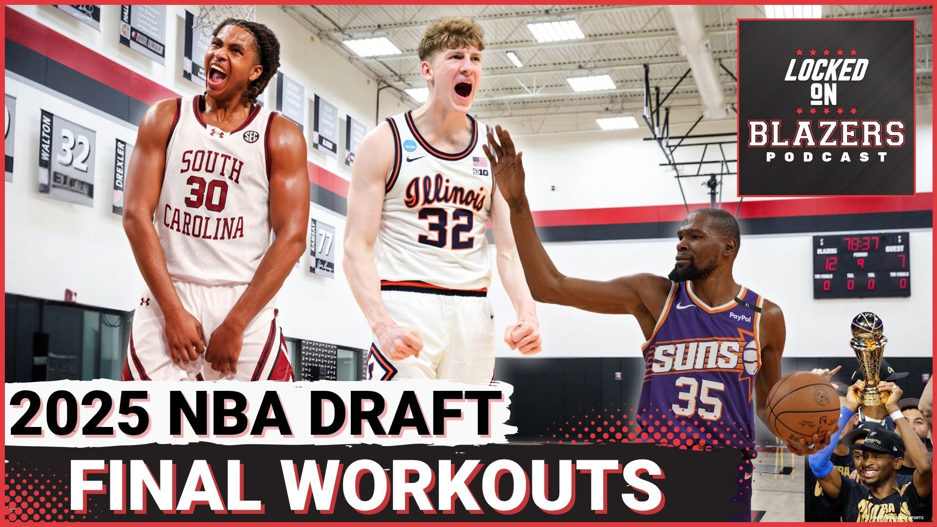 Kasparas Jakucionis and Collin Murray-Boyles reportedly worked out for the Trail Blazers in what is likely the final pre-draft workout. Kevin Durant got traded, too.