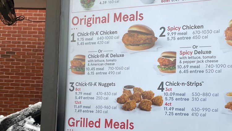 Cfa menu deals