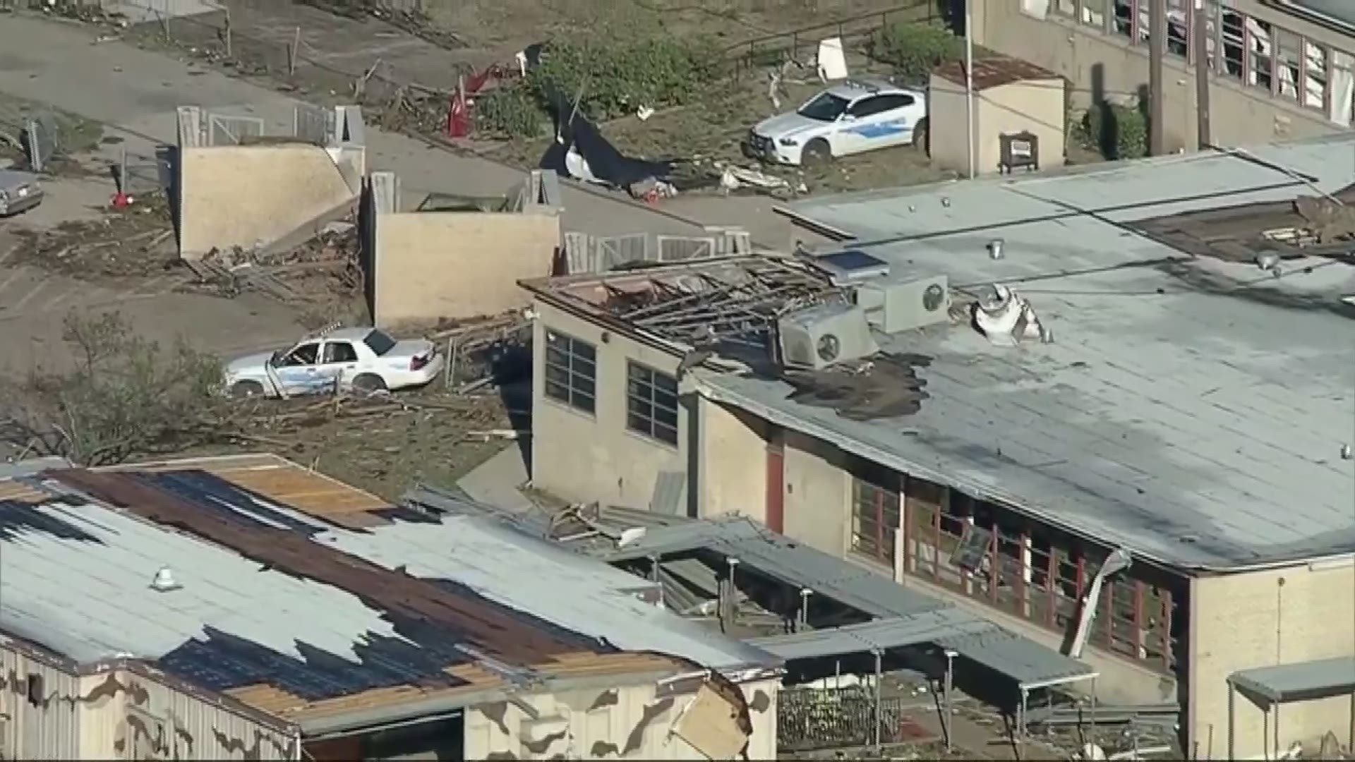 WFAA's chopper flew over many of the areas affected by severe storms on Sunday night.