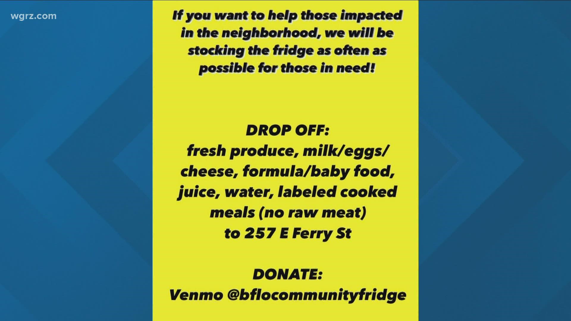 You can drop off donations or volunteer to help stock the fridge at their location on East Ferry Street.