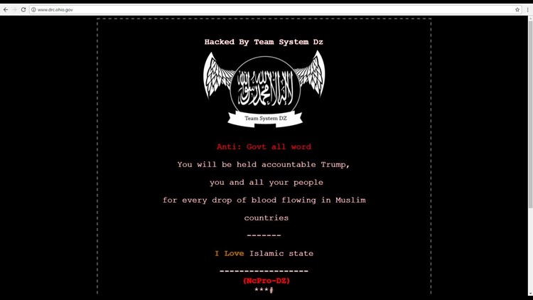 Ohio government websites hacked with pro-ISIS propaganda