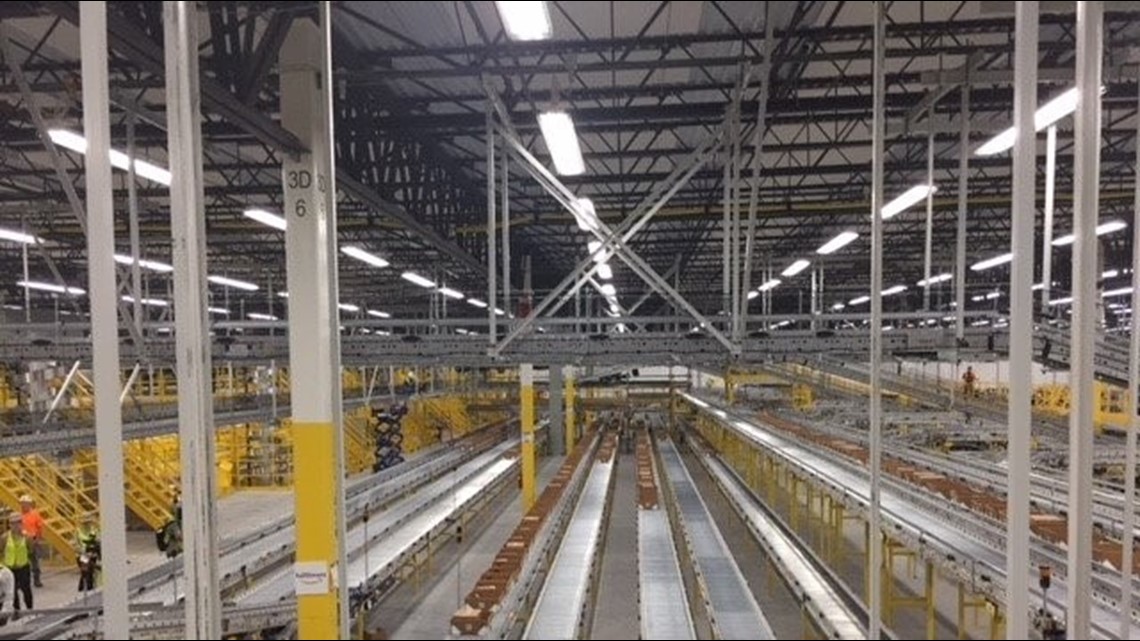 First look inside construction of Amazon's new fulfillment center in