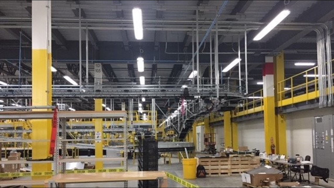 First Look Inside Construction Of Amazon's New Fulfillment Center In ...