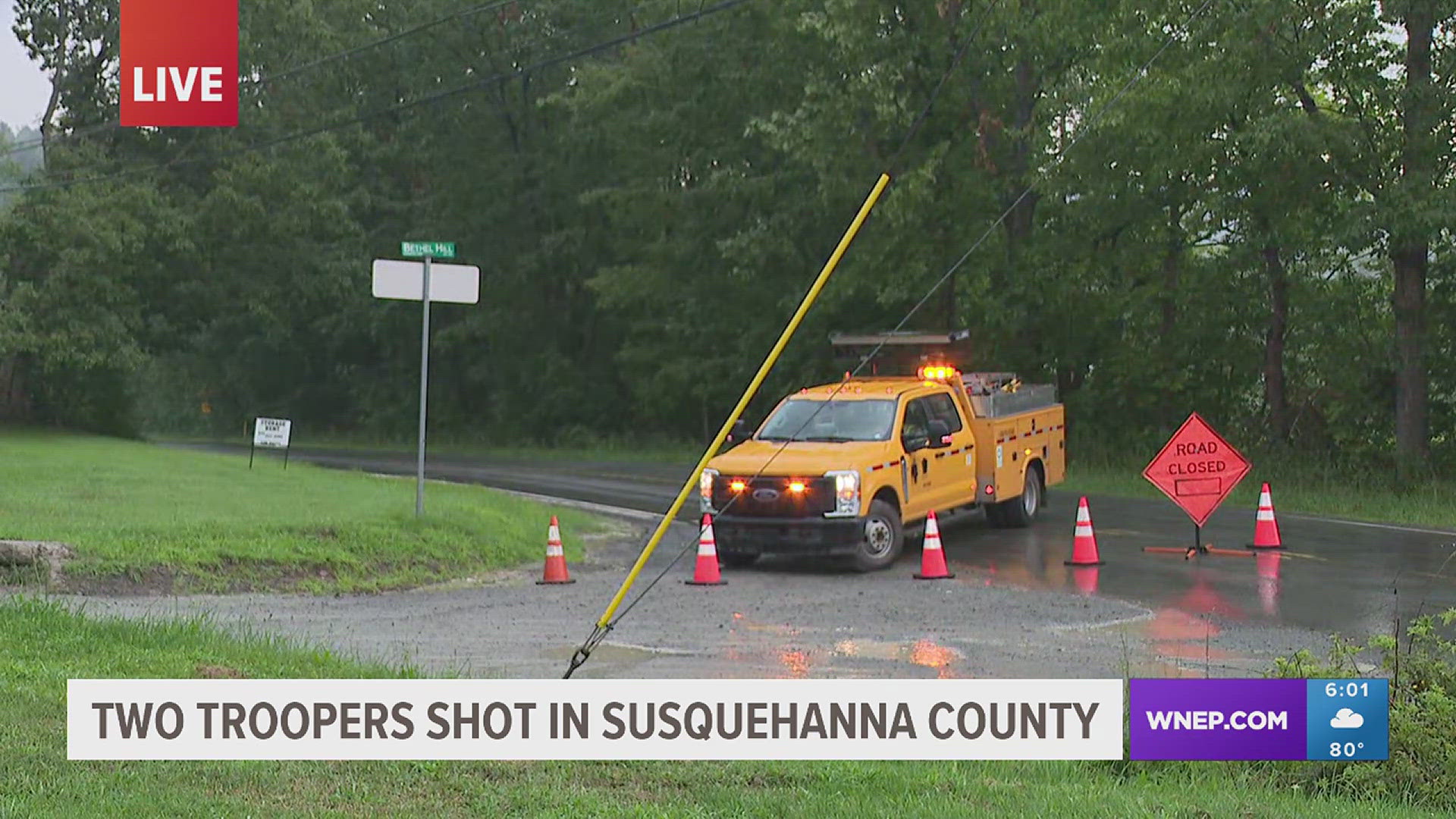 A shooting Thursday morning left two state troopers hospitalized and a suspect dead in Susquehanna County.