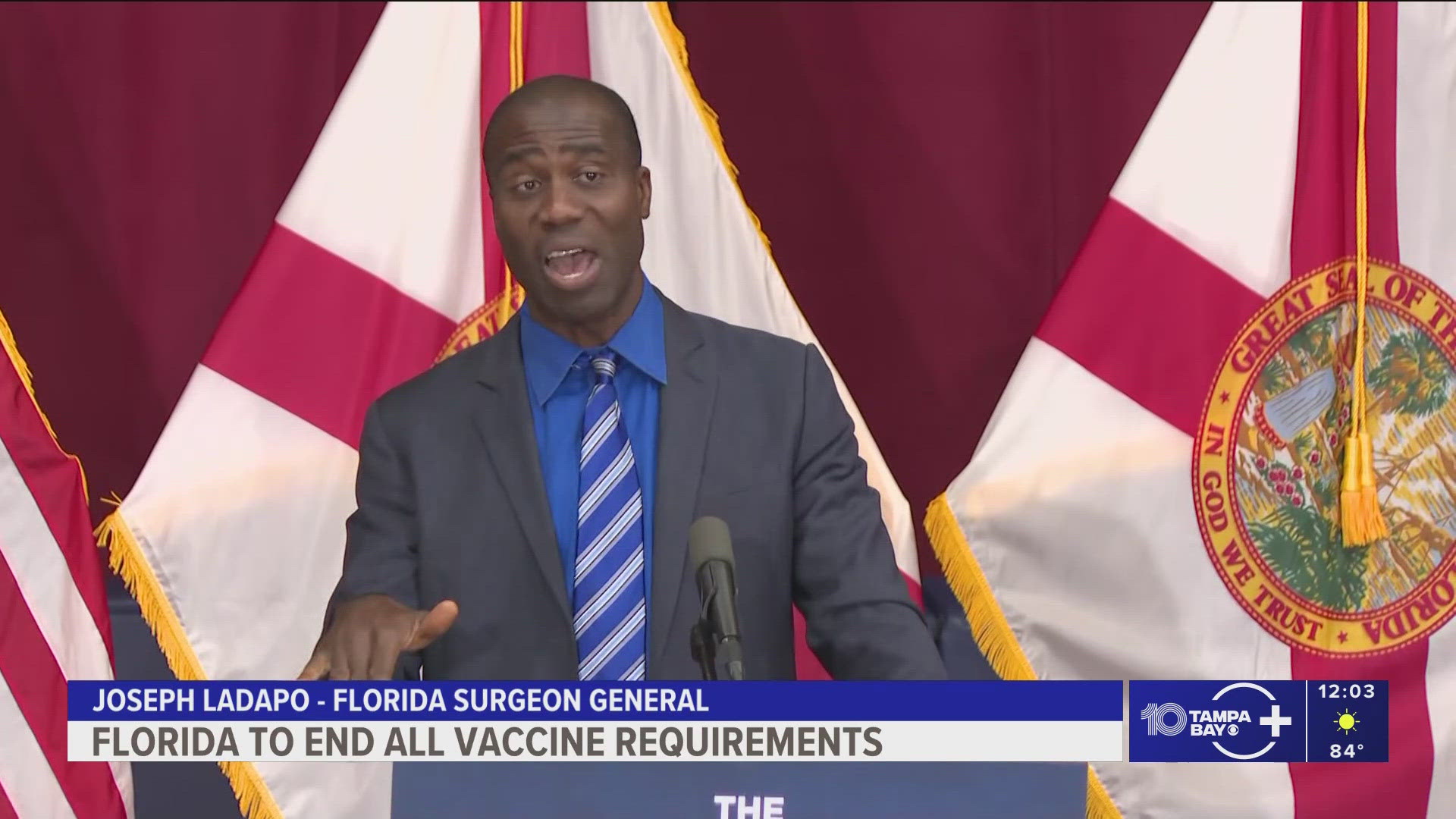 Florida Surgeon General Joseph Ladapo announced the state's Department of Health will be working to end all vaccine mandates.